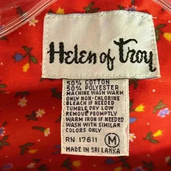 Vintage Helen Of Troy House Coat Mumu Red‎ Size M Excellent Condition pockets - Picture 6 of 6